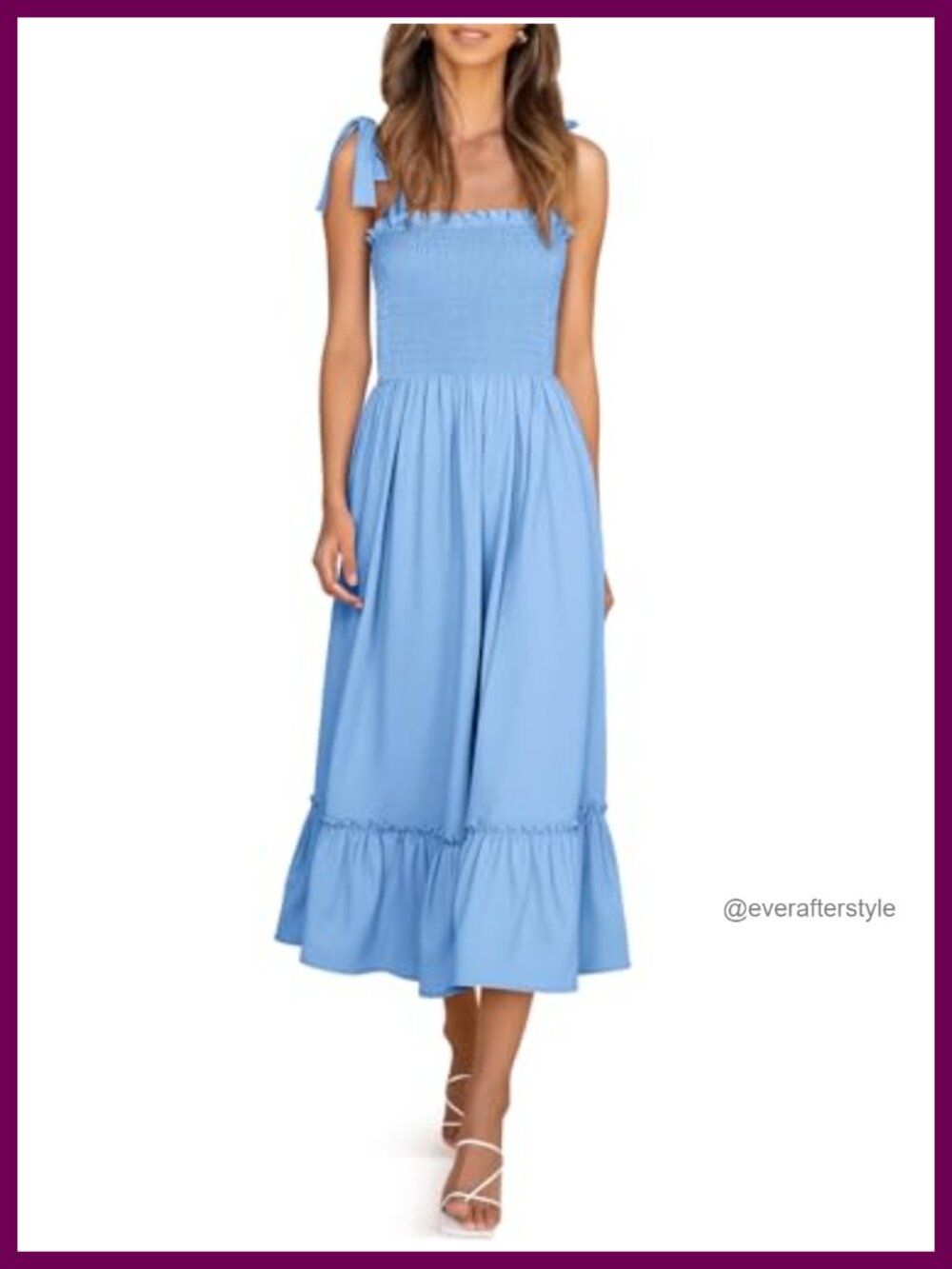 Womens Smocked Maxi Dress Floral Boho Beach Sundress Sleeveless